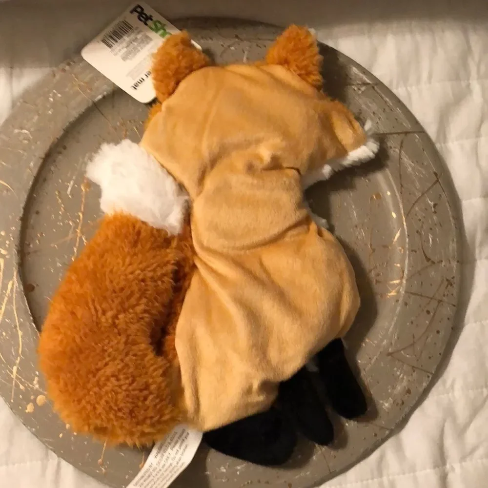 PetShoppe Cutest Fox Squeaker Mat Dog Toy White Rust Brown Black NWT